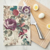 Charmante geïnspireerde bloemen theedoek (Quarter Fold)