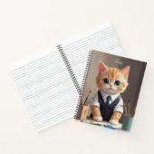 Charmante Ginger Cat Artist met Paintbrushes Schat Notitieboek (Binnen)