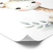 Charmante Giraffe met pastel regenboog Poster (Hoek)