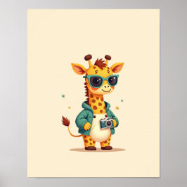 Charmante Giraffe Safari Kinder kamer kunst Poster