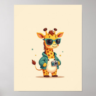 Charmante Giraffe Safari Kinder kamer kunst Poster
