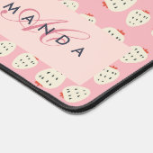 Charmante Girly Aardbei Patroon Monogram Geschenke Bureaumat (Hoek)