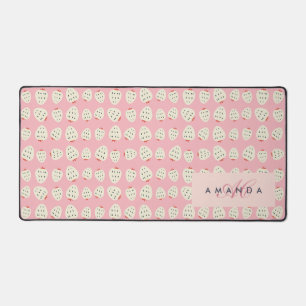 Charmante Girly Aardbei Patroon Monogram Geschenke Bureaumat