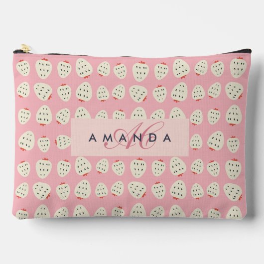 Charmante Girly Aardbei Patroon Monogram Geschenke Etui (Voorkant)