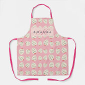 Charmante Girly Aardbei Patroon Monogram Geschenke Schort (Voorkant)