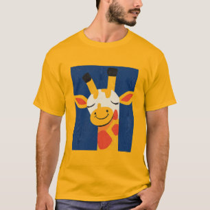 Charmante glimlachende Giraffe – speels vrolijk po T-shirt