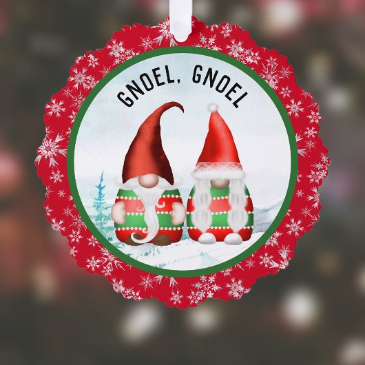 Charmante Gnoel Gnomen Ons Huis Groet Kerstmis Ornament Kaart