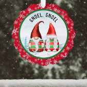 Charmante Gnoel Gnomen Ons Huis Groet Kerstmis Ornament Kaart