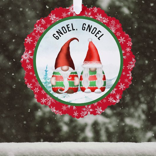 Charmante Gnoel Gnomen Ons Huis Groet Kerstmis Ornament Kaart