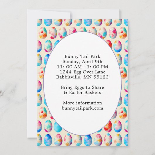 Charmante Gnome & Basket Easter Egg Hunt Kaart (Achterkant)