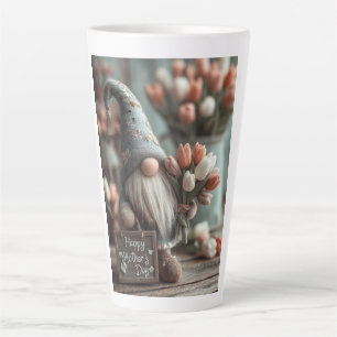 Charmante Gnome met een "Happy Moederdag"-teken Latte Mok