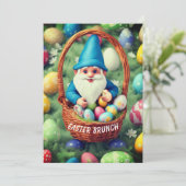 Charmante gnoom eimand paasbrunch kaart (Staand voorkant)