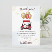 Charmante golfkar Eerste Verjaardag Jongen Dank u Kaart (Staand voorkant)