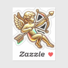 Charmante gouden elegante Cupid Arrow Sticker