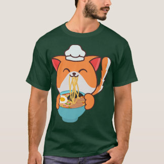 Charmante gourmet Chef Cat T-shirt met Ramen met C