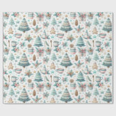 Charmante grillige kerst wrap cadeaupapier (Vlak)