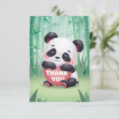 Charmante grillige panda bedankkaart (Staand voorkant)
