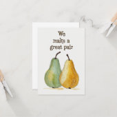 Charmante grillige peren Illustratie voor Groeten Kaart (Voorkant / Achterkant in situ)