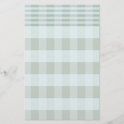 Charmante Groene Geruite Kantoorbehoeften Briefpapier (Voorkant)