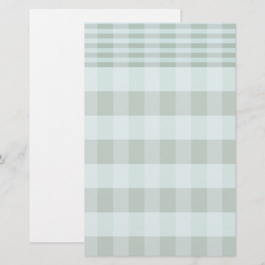 Charmante Groene Geruite Kantoorbehoeften Briefpapier (Voorkant / Achterkant)