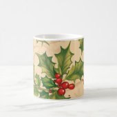 Charmante groene Holly bladeren met rode bessen Koffiemok (Center)
