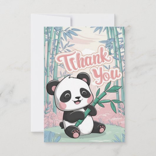 Charmante groet Panda Bedankkaart (Voorkant)