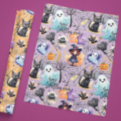 Charmante Halloween Wrapping Papier Sinaasappel -  Inpakpapier Vel