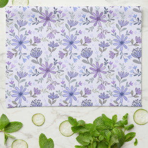 Charmante Hand Getrokken Bloemen Keuken Handdoek