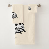 Charmante hand-getrokken kever illustratie bad handdoek (Insitu)