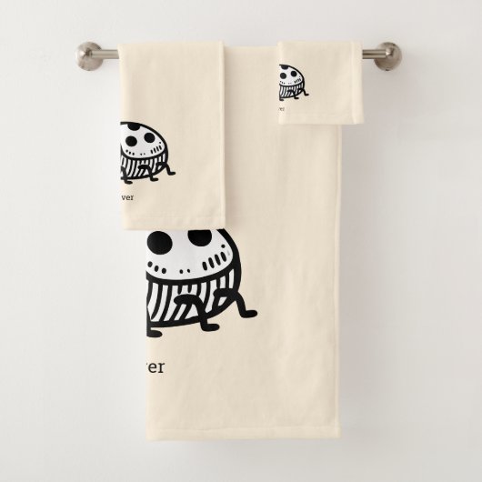 Charmante hand-getrokken kever illustratie bad handdoek (Insitu)