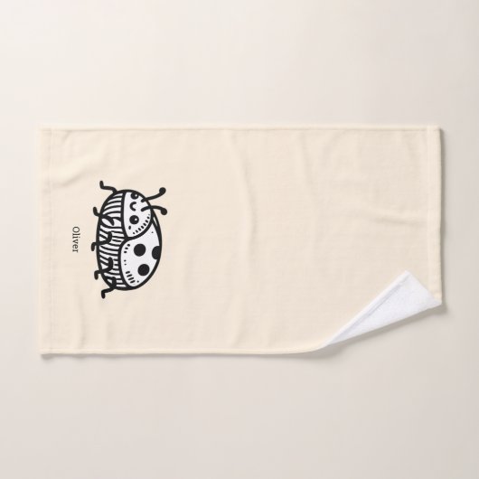 Charmante hand-getrokken kever illustratie bad handdoek (Handdoek)