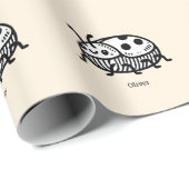 Charmante hand-getrokken kever illustratie cadeaupapier (Rol Hoek)