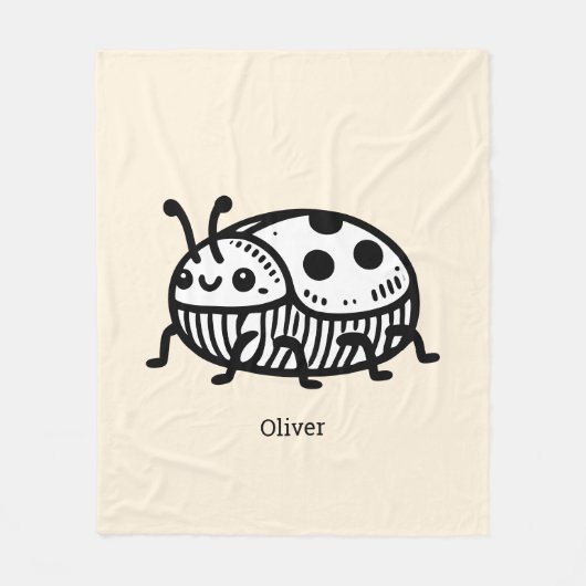 Charmante hand-getrokken kever illustratie fleece deken (Voorkant)