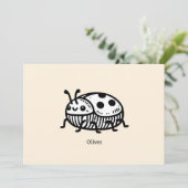 Charmante hand-getrokken kever illustratie kaart (Staand voorkant)