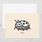 Charmante hand-getrokken kever illustratie kaart (Voorkant / Achterkant)