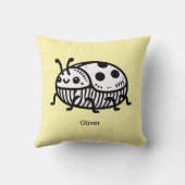 Charmante hand-getrokken kever illustratie kussen (Achterkant)