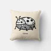 Charmante hand-getrokken kever illustratie kussen (Voorkant)