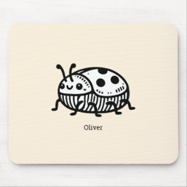 Charmante hand-getrokken kever illustratie muismat