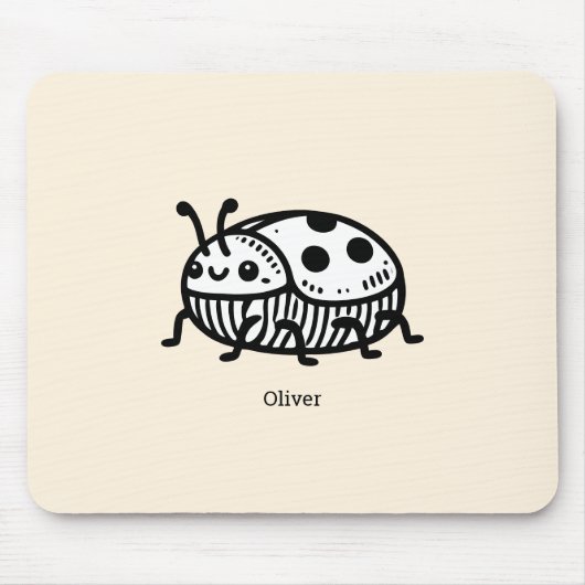 Charmante hand-getrokken kever illustratie muismat (Voorkant)
