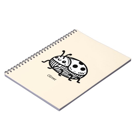 Charmante hand-getrokken kever illustratie notitieboek (Linkerzijde)