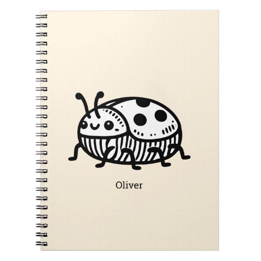 Charmante hand-getrokken kever illustratie notitieboek (Voorkant)