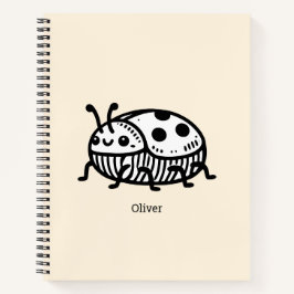 Charmante hand-getrokken kever illustratie notitieboek