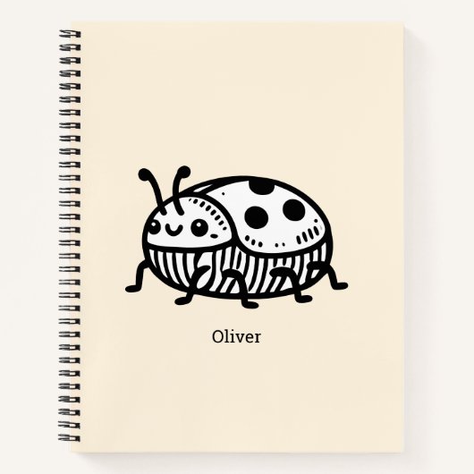 Charmante hand-getrokken kever illustratie notitieboek (Voorkant)