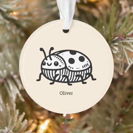 Charmante hand-getrokken kever illustratie ornament (Boom)