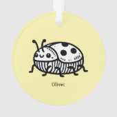 Charmante hand-getrokken kever illustratie ornament (achterkant)