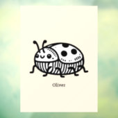 Charmante hand-getrokken kever illustratie raamsticker (Vel 3)