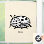 Charmante hand-getrokken kever illustratie raamsticker (Huis)