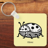 Charmante hand-getrokken kever illustratie sleutelhanger (Voorkant)