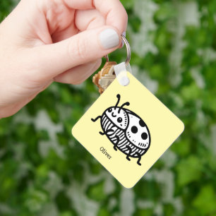 Charmante hand-getrokken kever illustratie sleutelhanger