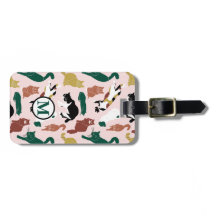 Charmante handgetekende katten op roze achtergrond